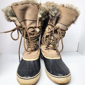 Northside Boots Women 10 Khaki Suede Waterproof Thinsulate Insulation Lace Up